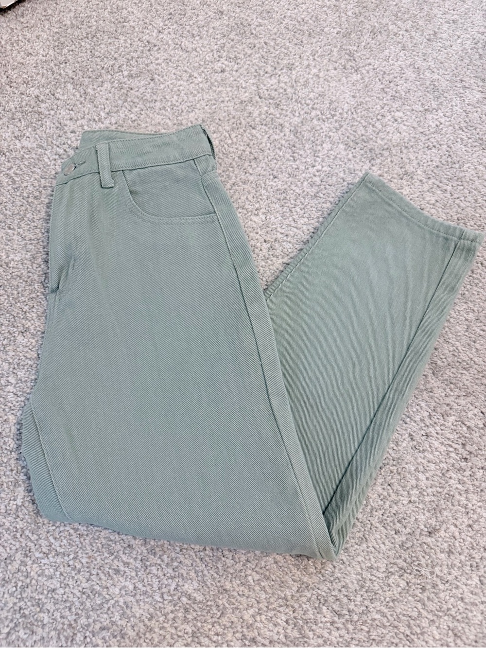 SHEIN Women’s High-Rise Sage Green Mom Jeans